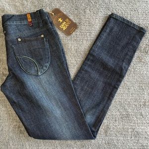 NWT Women's Zana Di Jeans Dark Blue Premium Denim Vintage Jeans Size 9